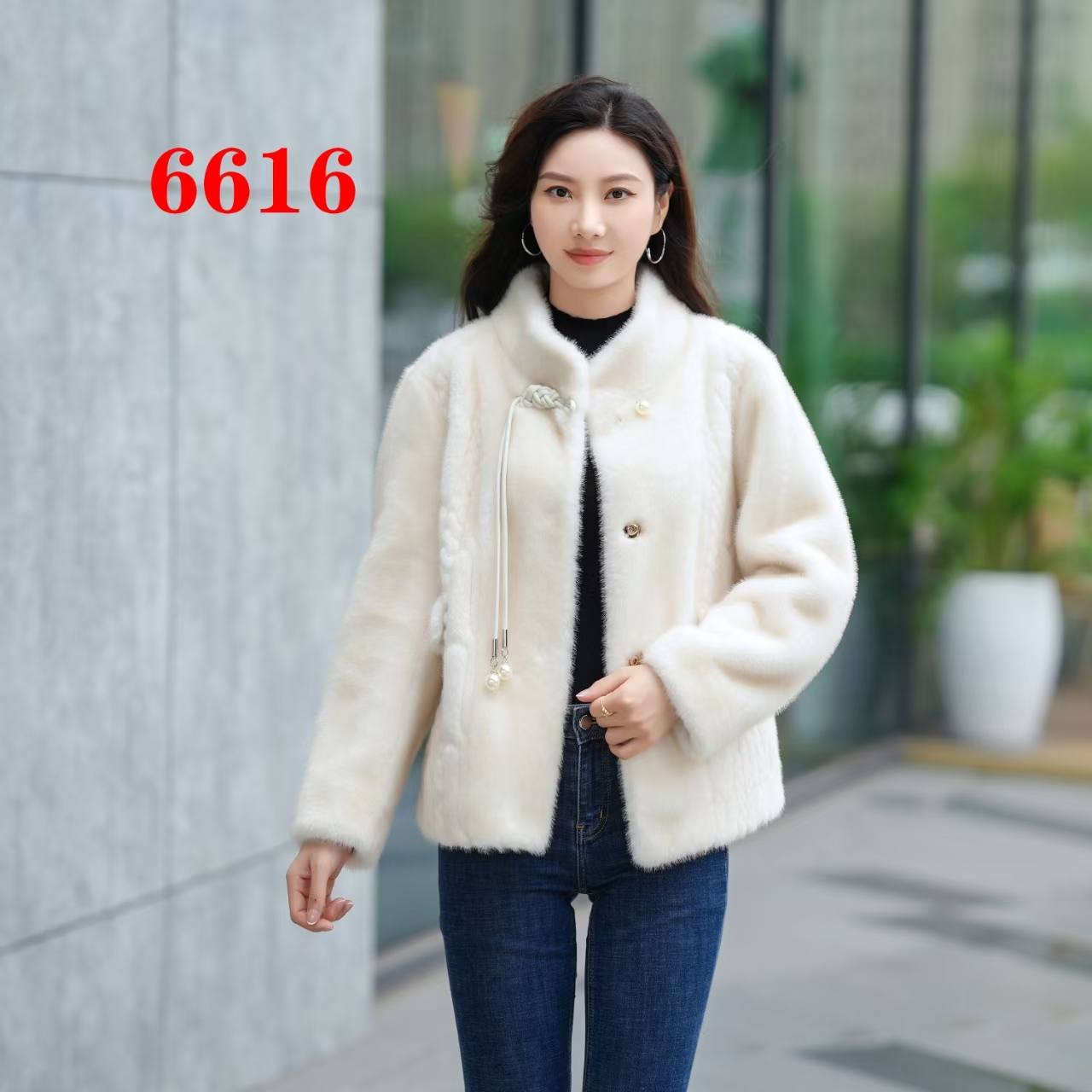 人造皮草 人造皮草  秋冬外套皮毛中年女装气质立领大衣（6616）