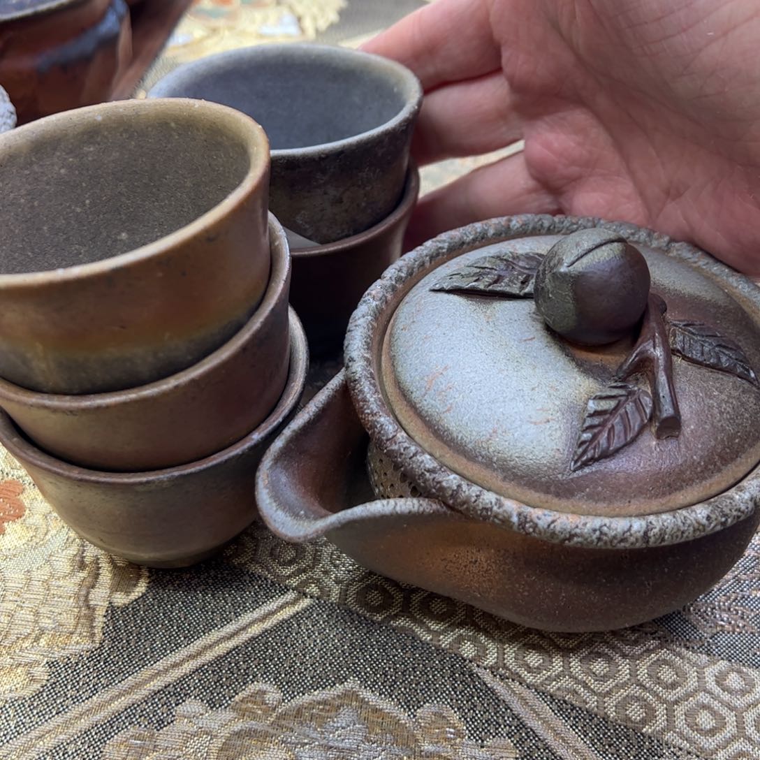 妍***茶道具备前烧岩本政一