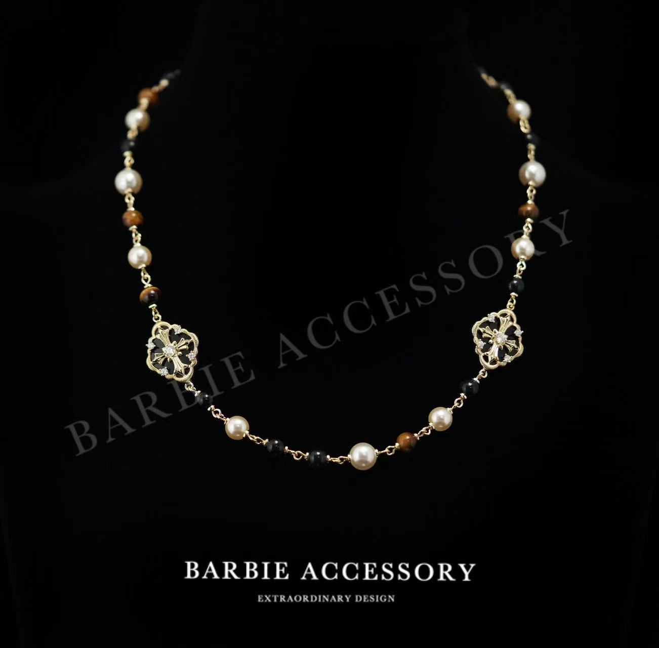 铜合金合成锆石项链 【黑茗星露】时尚轻奢设计款高级绝美百搭项链