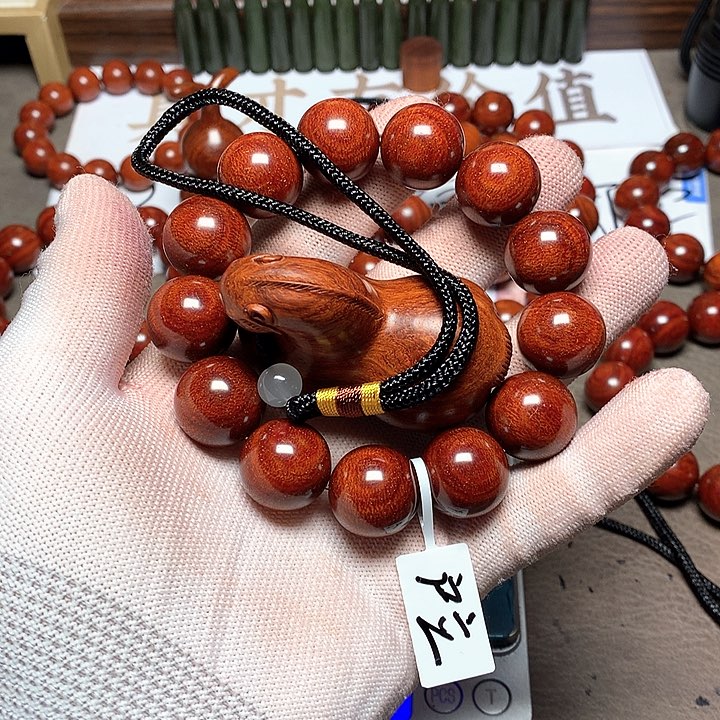 檀香紫檀（小叶紫檀）手串/手链启*18 13 颗 大龙鳞唐马