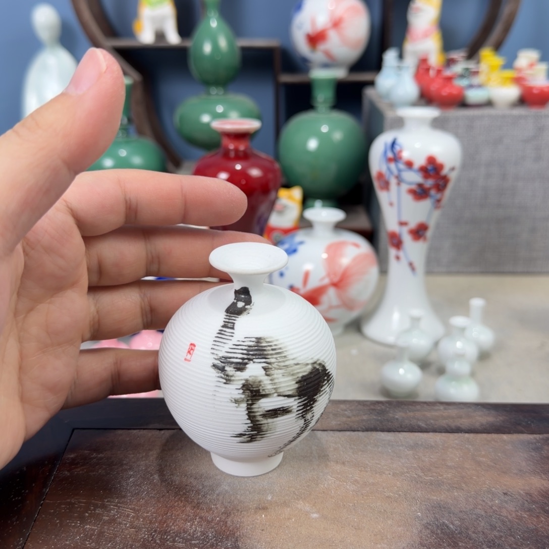 陶瓷手工小花器摆件
