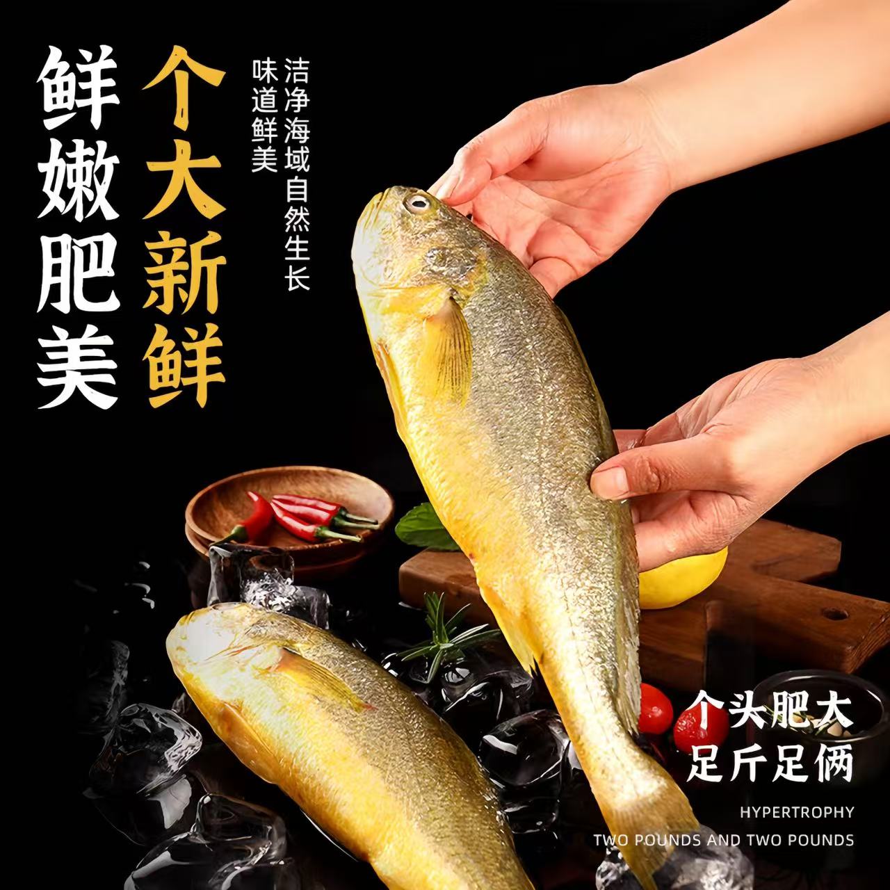 【小林优选】宁德冰鲜大黄鱼鲜嫩肥美鱼眼明亮1.5kg/份（2条）