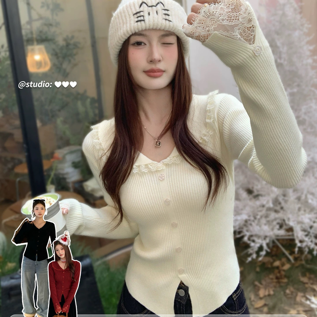 大码正肩针织 木耳边小领 显瘦打底加肥加大