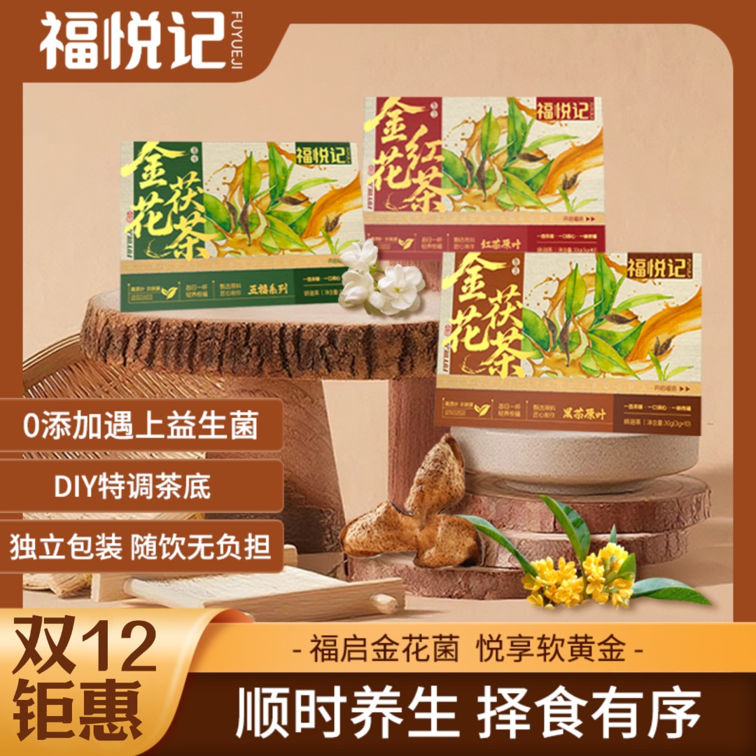 福悦记东方茶高端原叶袋泡茶冷泡茶包金花茯茶水果茶叶饮料