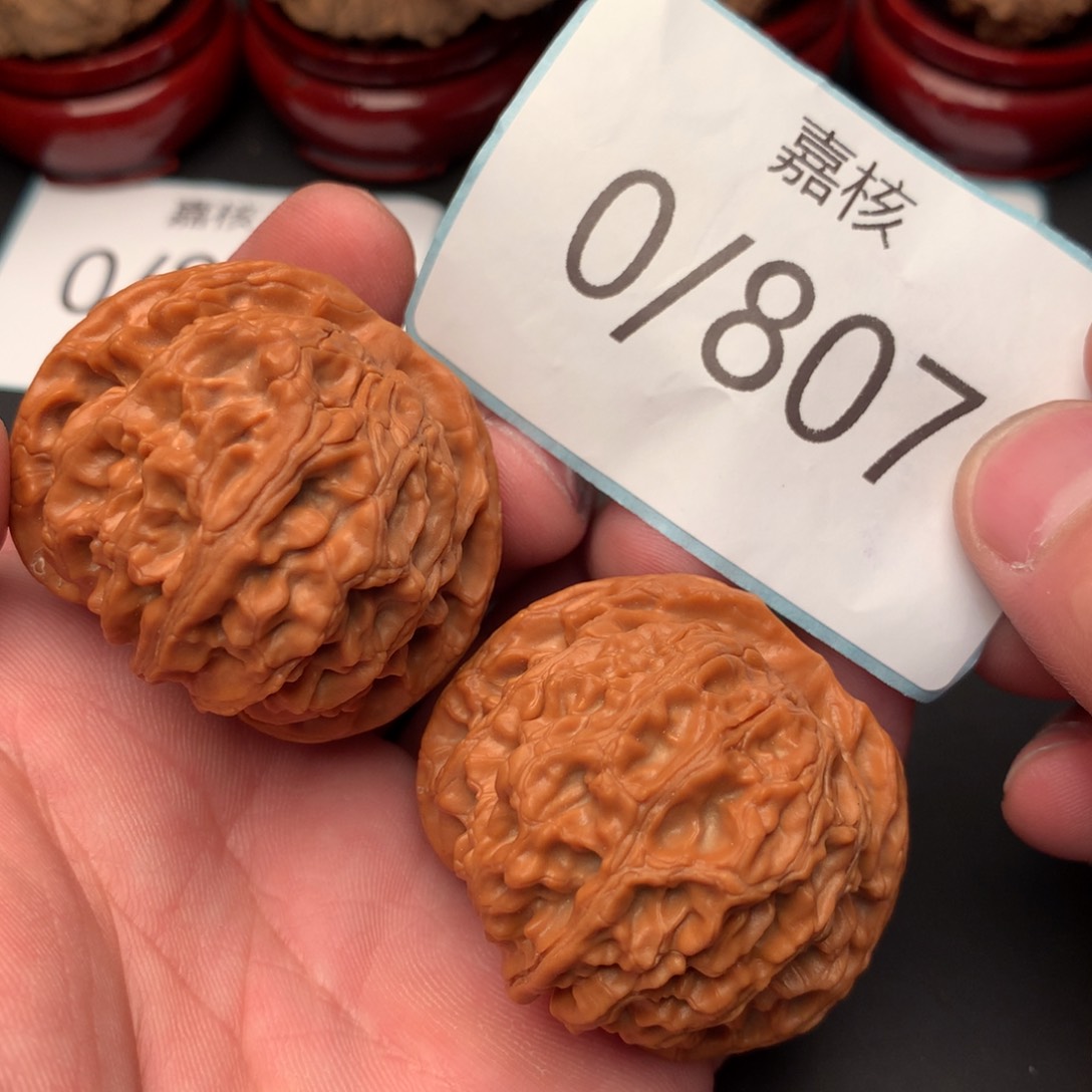 文玩核桃把件全亲红皮满肉苹果43