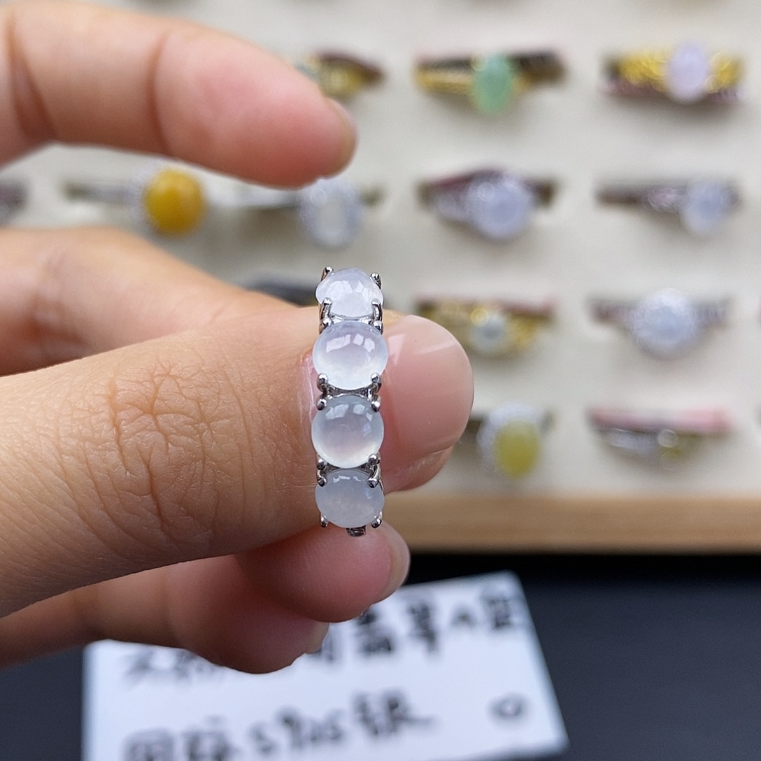 翡翠银S925镶嵌戒指