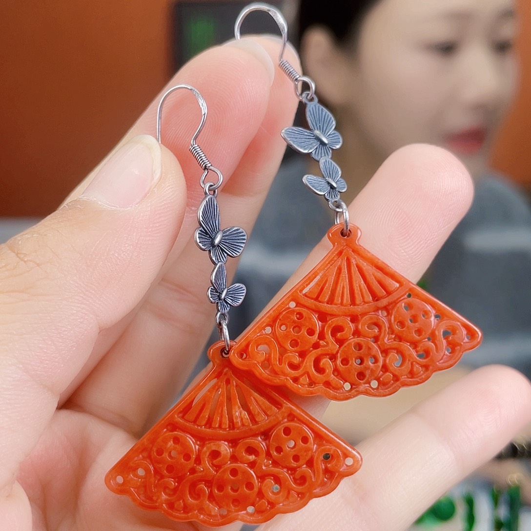 翡翠未镶嵌耳饰饰品