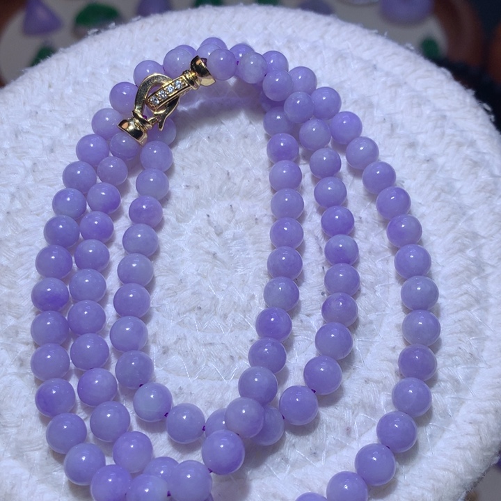 翡翠颈饰未镶嵌红妖紫颈链