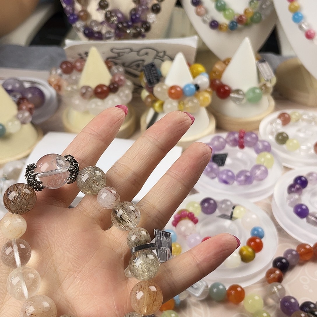 银S925镶嵌手链烟晶