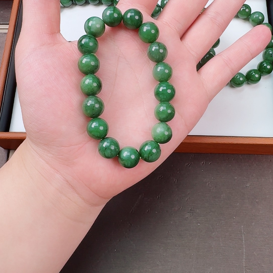 和田玉（碧玉）手串11+未镶嵌