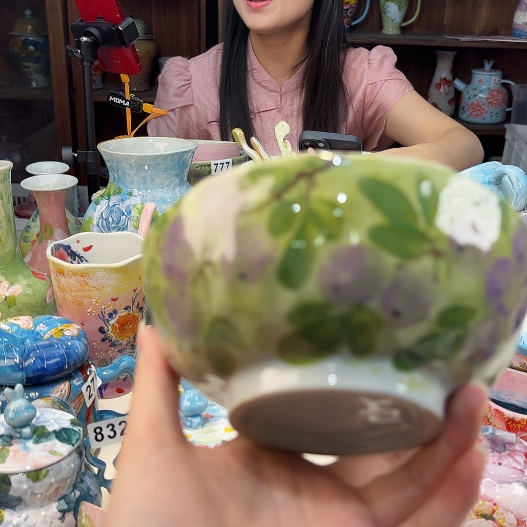 瓷片景德镇手绘高温釉下彩陶瓷茶具
