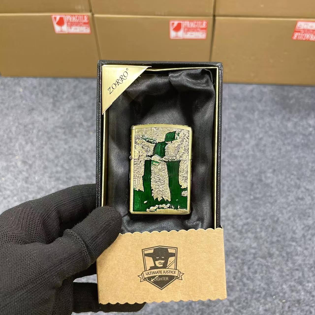 【佐罗ZK37-1青铜高山流水】佐罗高档煤油打火机