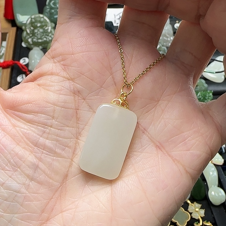 颈饰银S925镶嵌和田玉