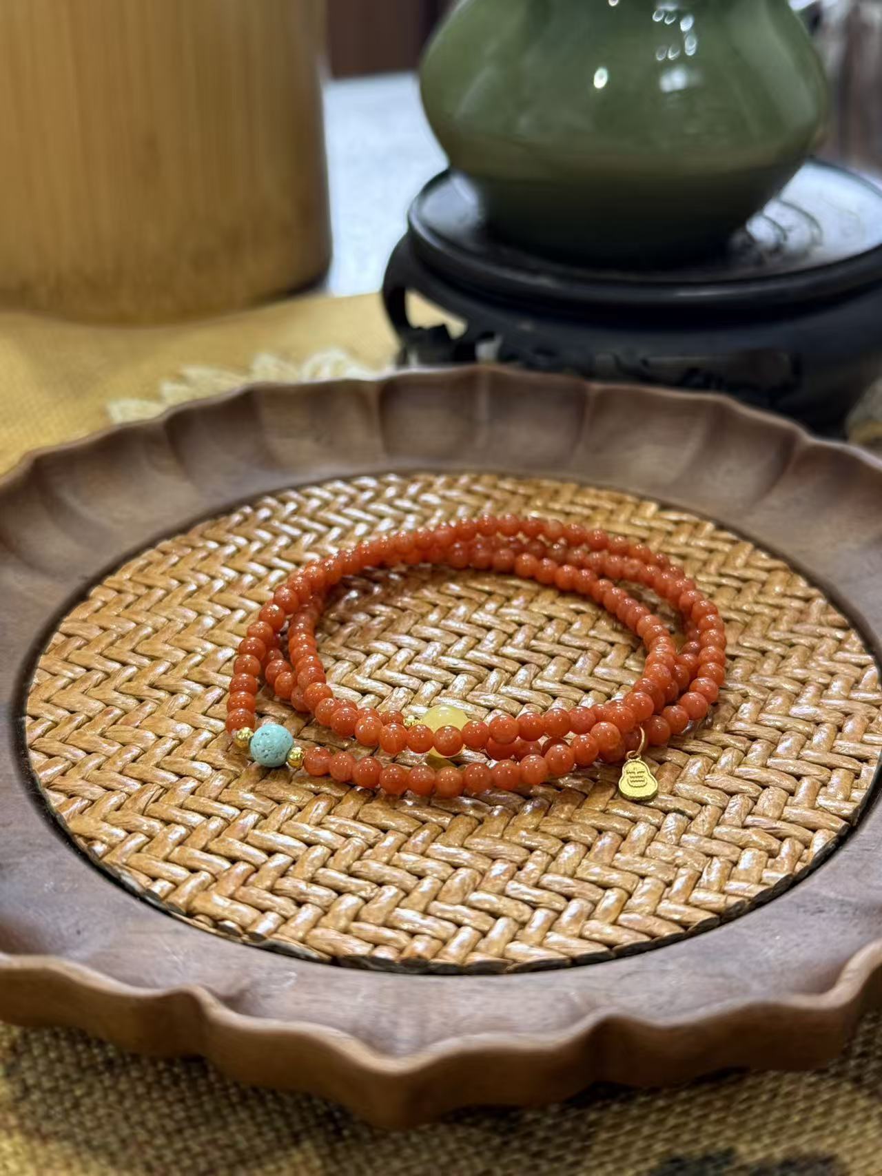 普陀山《鸿运当头》三圈南红
