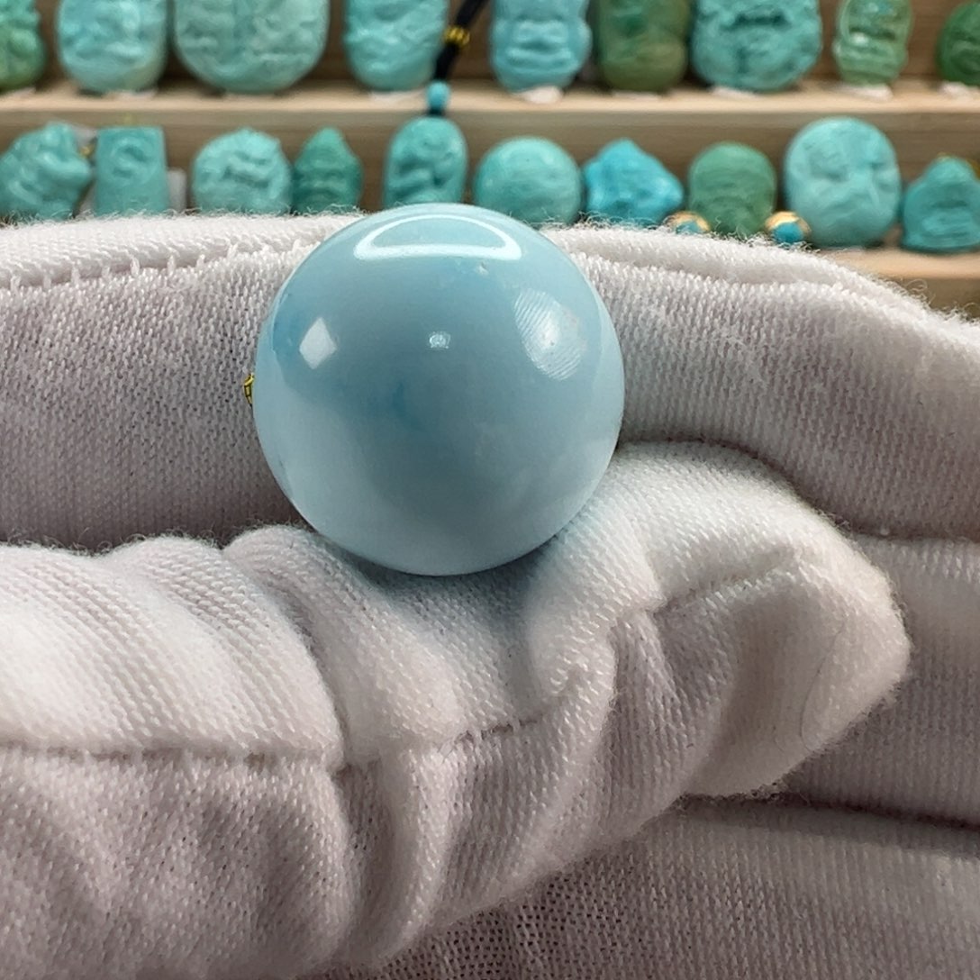 未镶嵌绿松石圆珠17.9mm杉