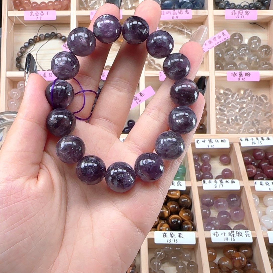 烟晶银S925镶嵌手链