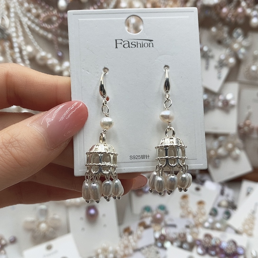 耳饰淡水珍珠银S925镶嵌
