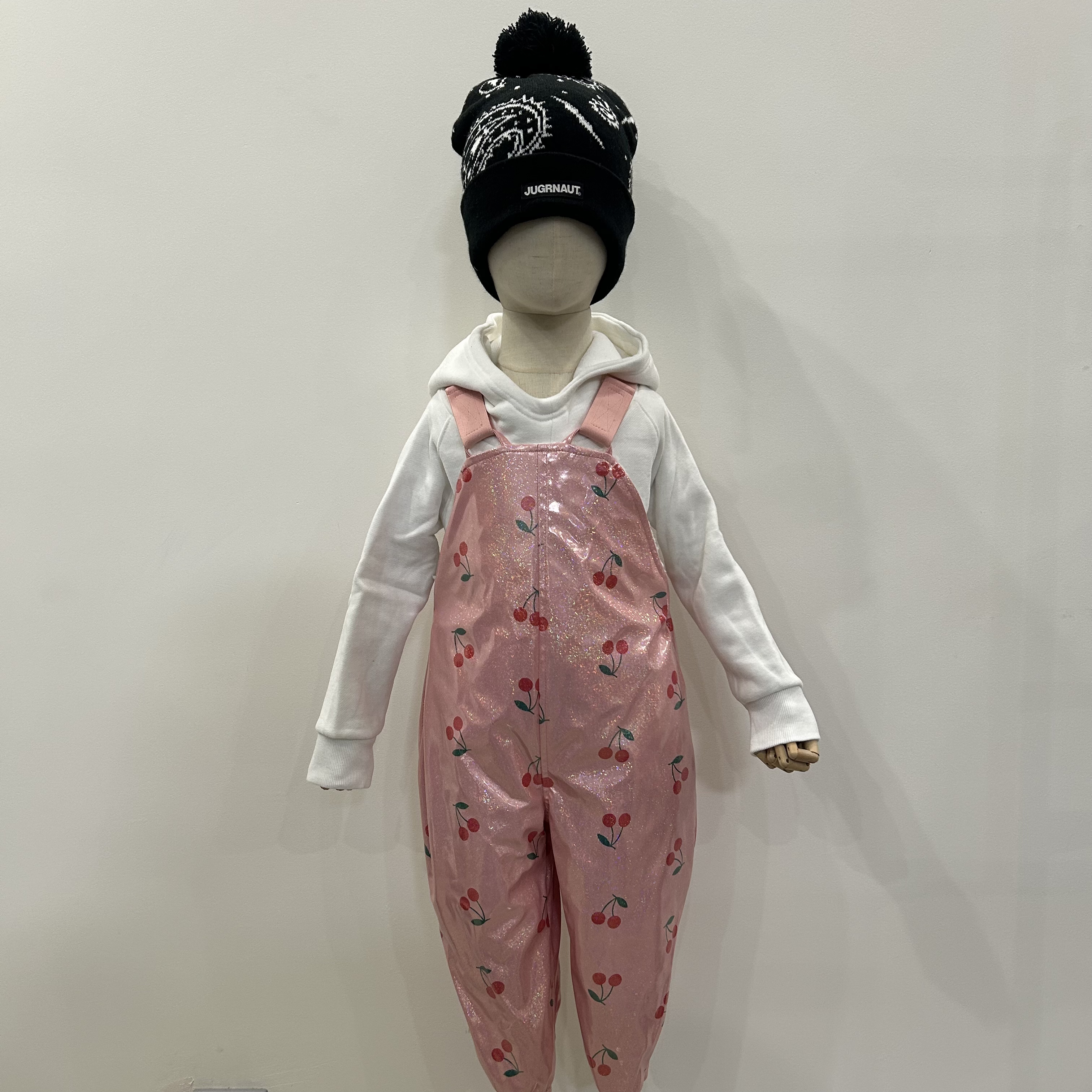 樱桃上身加绒下身夹棉背带裤爬服内搭外出服