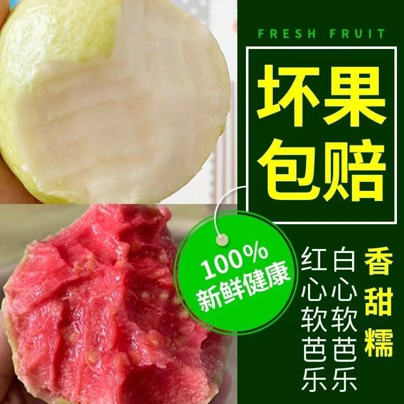 【双拼红白混搭】广西红心白心番石榴新鲜水果软芭乐净重3/5斤