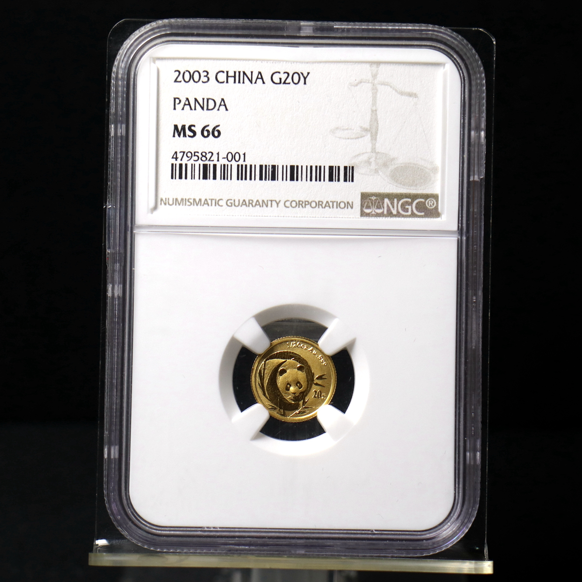 2003年熊猫1/20盎司金币 NGC66分