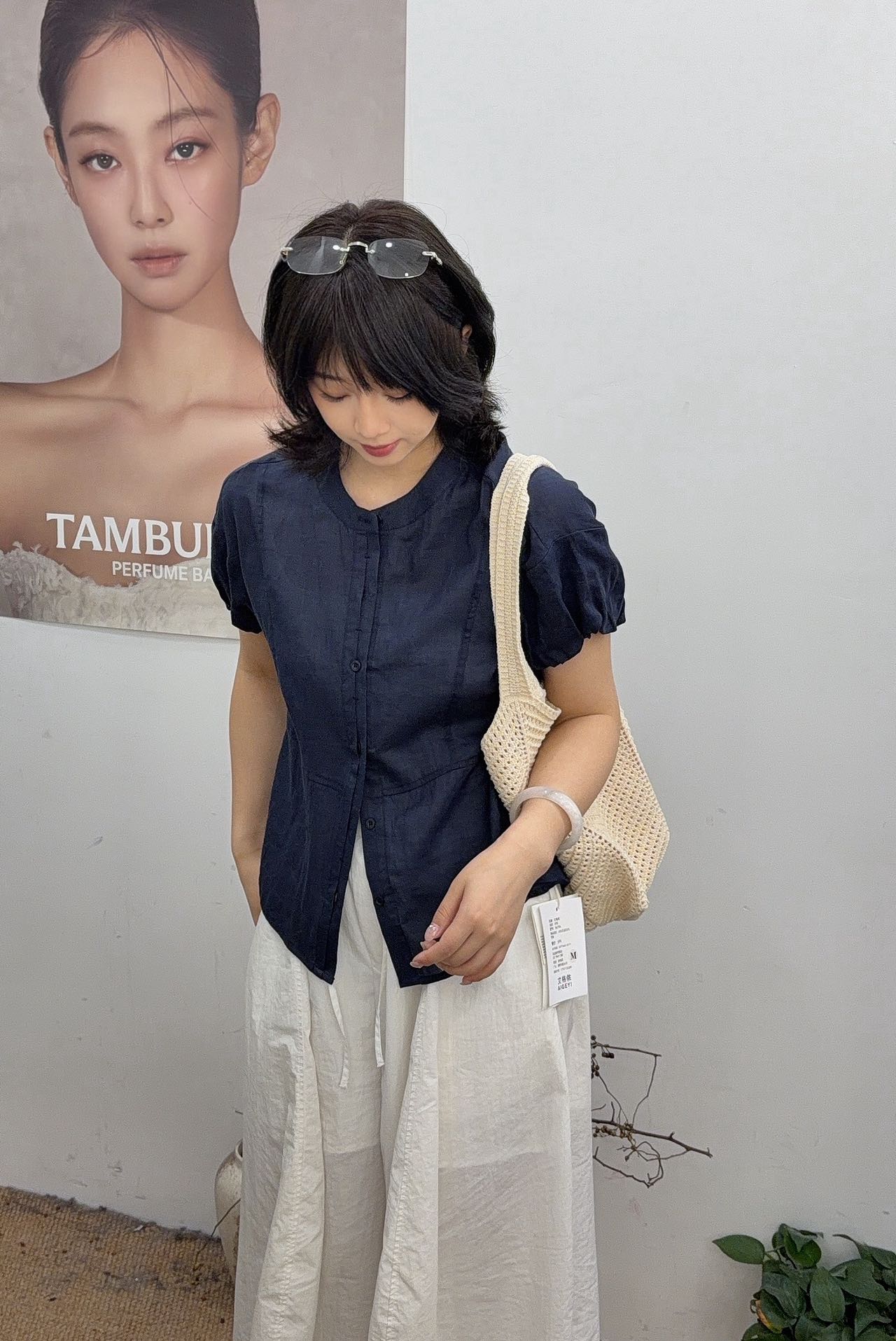0620-29 设计感小众圆领短袖女夏季新款显瘦小衫 AGY 86196