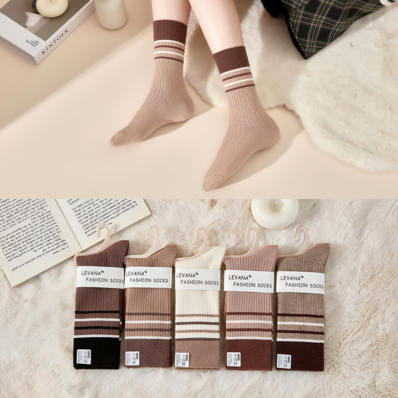 2025新款羊毛袜秋冬季长筒女款堆堆袜保暖防寒百搭冬天中筒袜子女