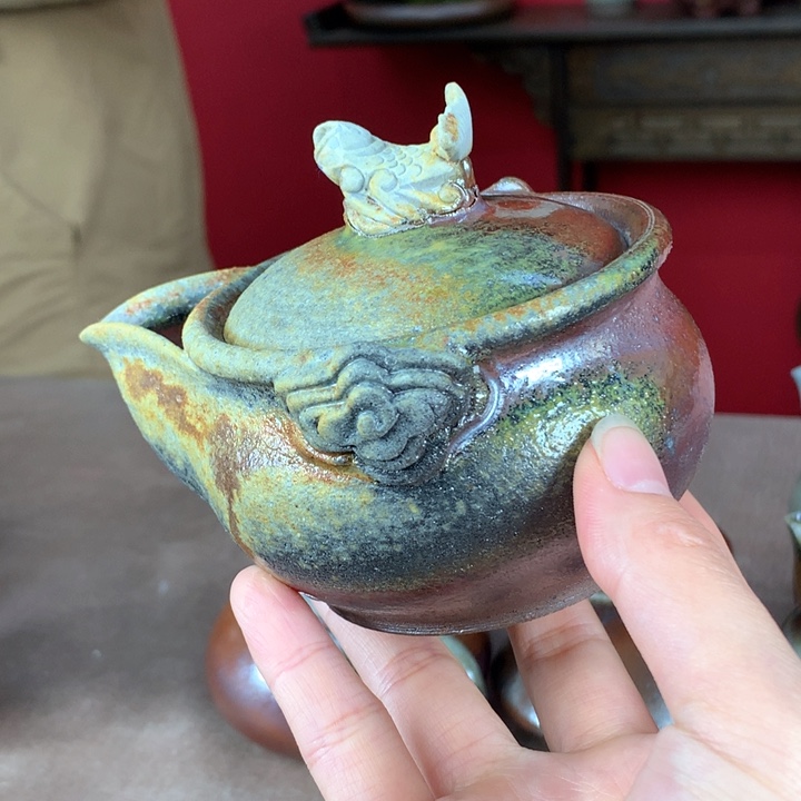 紫砂柴烧紫砂纯自然柴烧