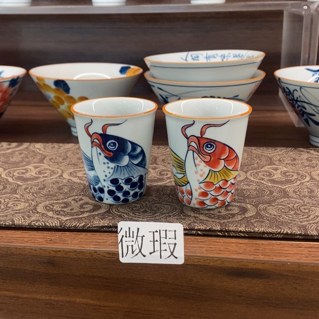 釉下彩老陶泥手工绘制