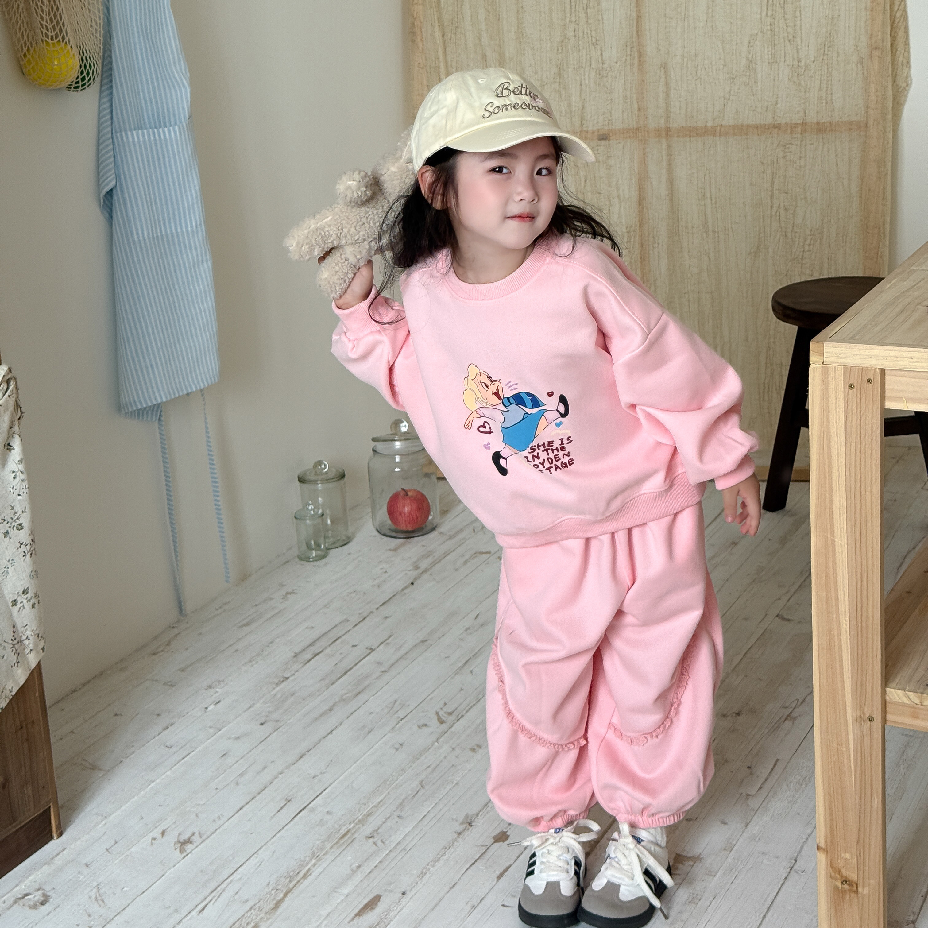 女童套装秋装2025新款洋气宝宝套头卫衣裤子春秋季儿童公主两件套