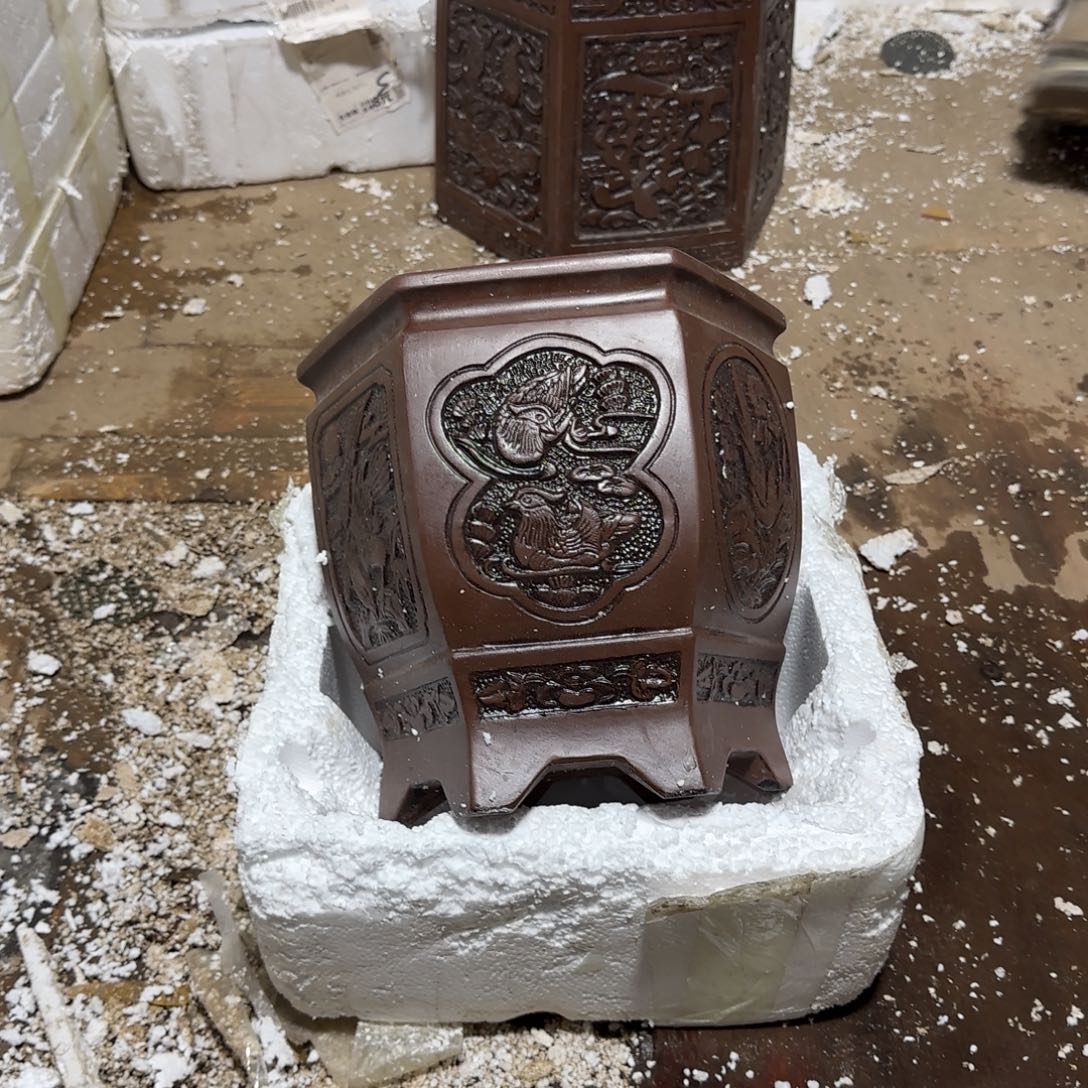 紫砂花盆口径23.22口径