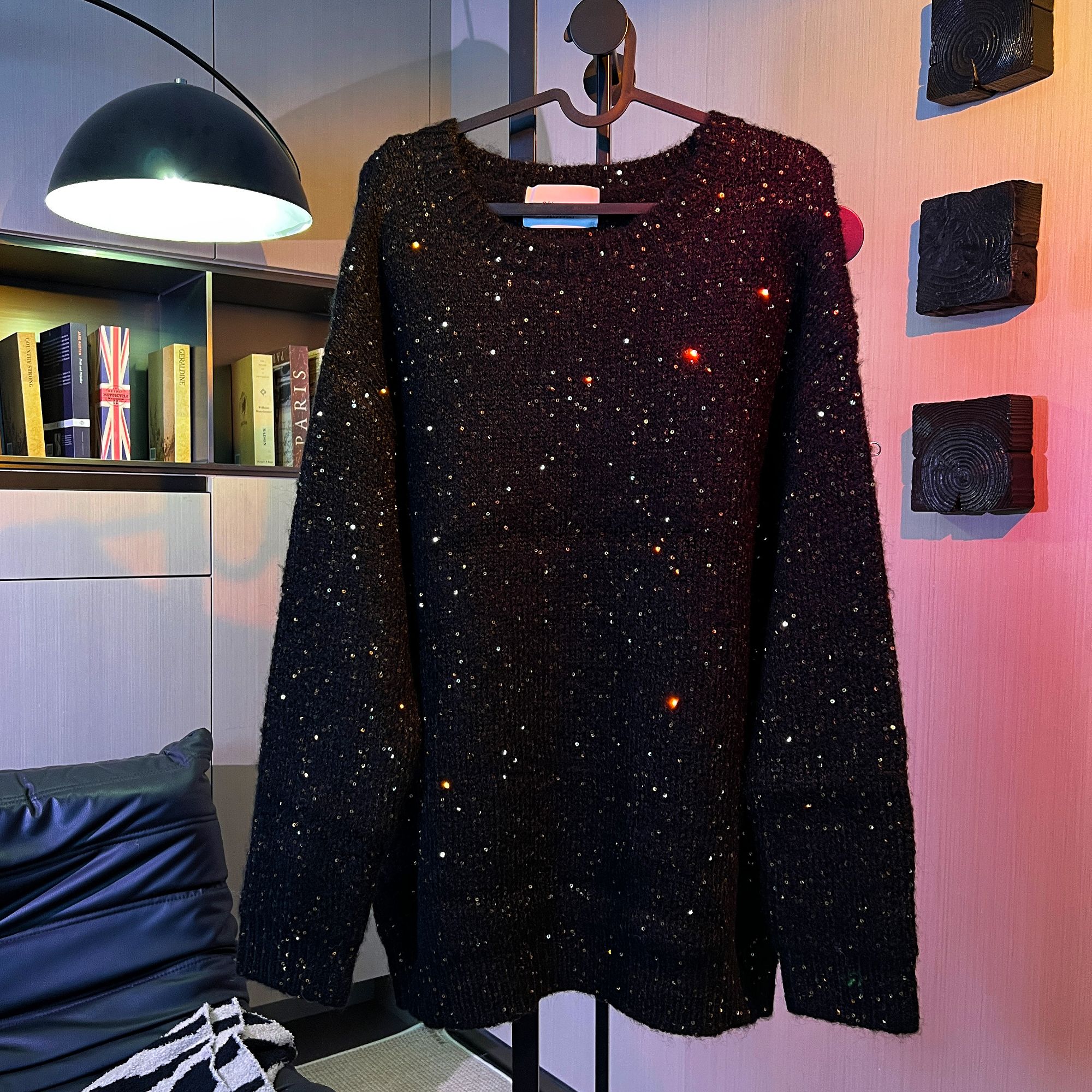 2%Moozza【慵懒百搭】设计师款 轻奢重工 圆领时尚宽松 毛衣8019