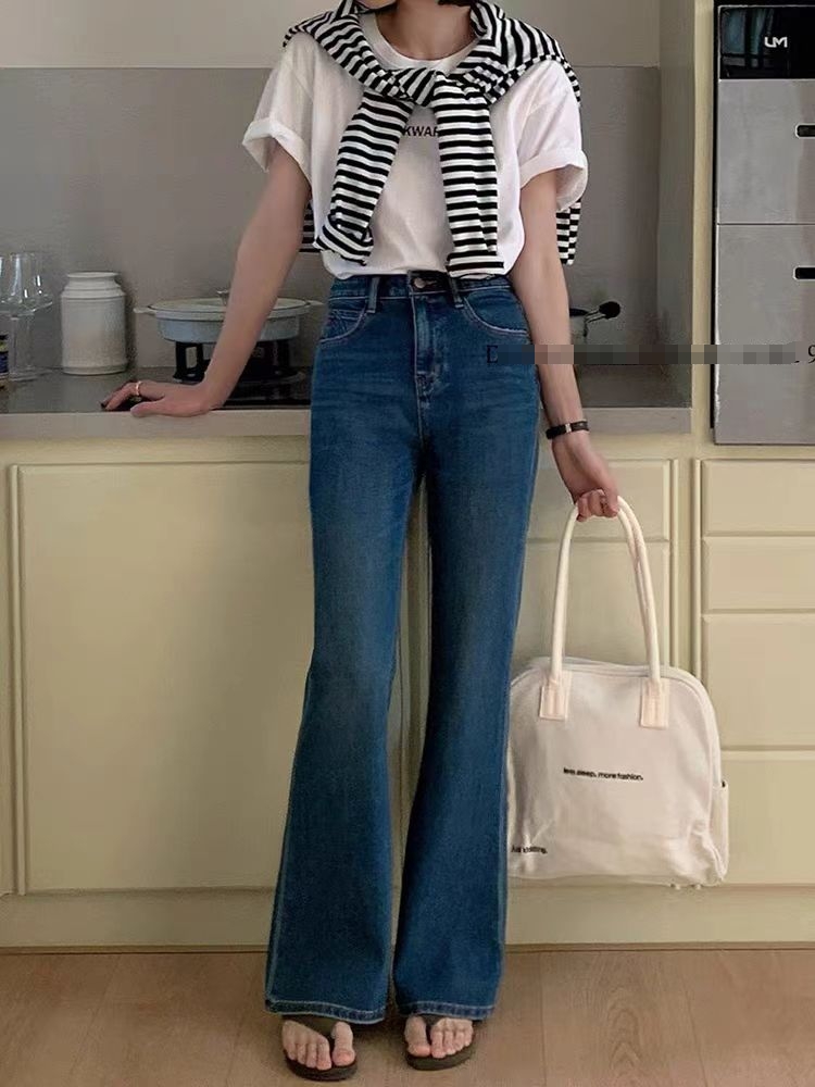 HH 98328 早秋 20205新款喇叭裤~高腰拖地直筒微喇