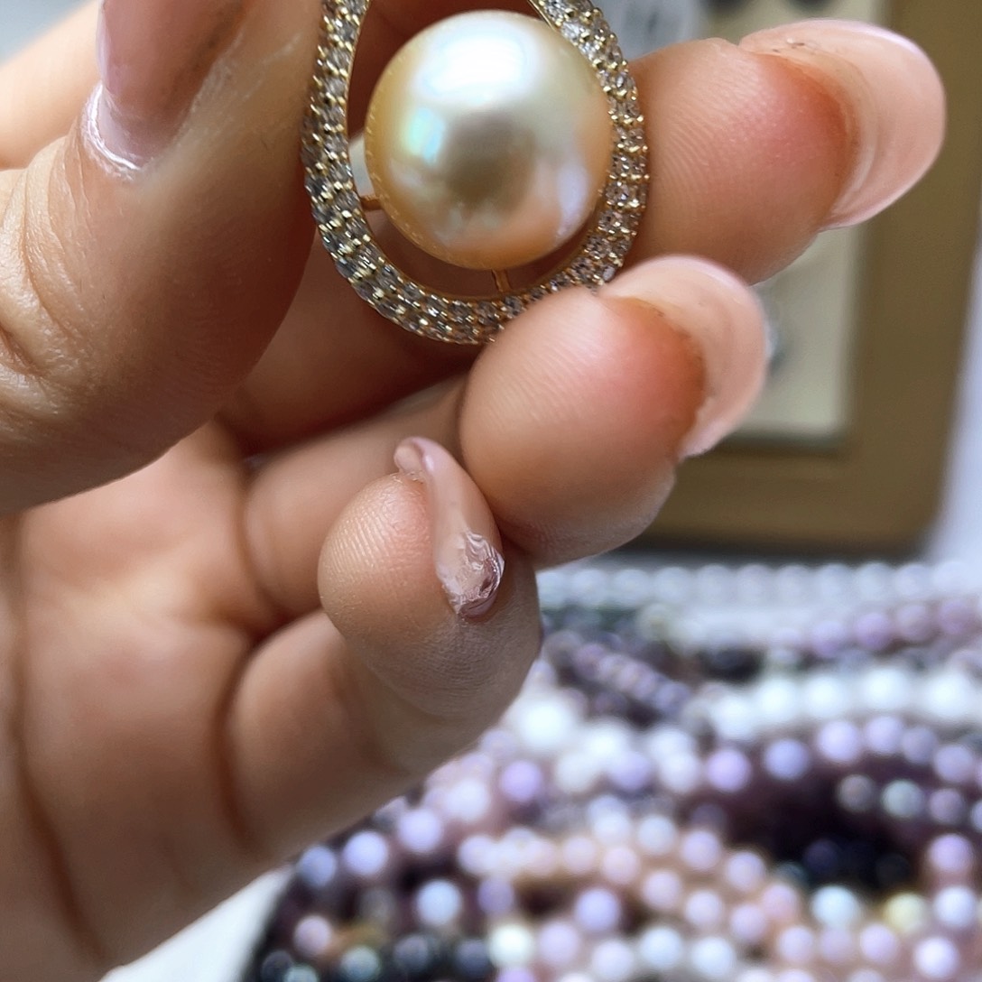 海水珍珠颈饰银S925镶嵌