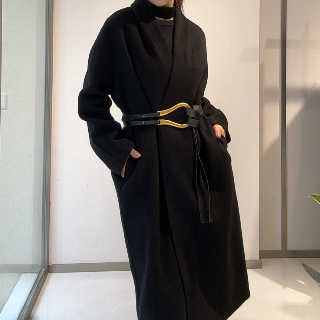 冬季新款韩系高级感毛呢大衣女收腰显瘦时尚长款外套