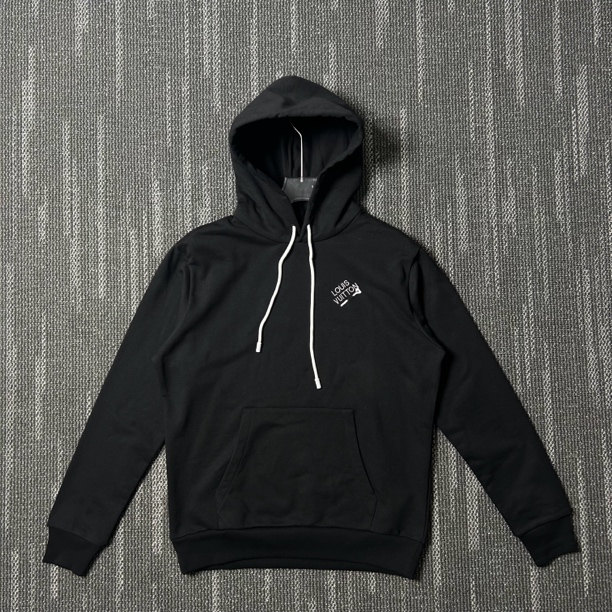 99新 LouisVuitton/路易威登 别针刺绣Logo连帽卫衣/S码