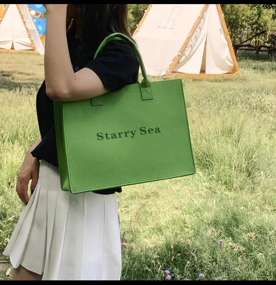 时尚毛毡包大容量手提买菜包收纳包不挑款