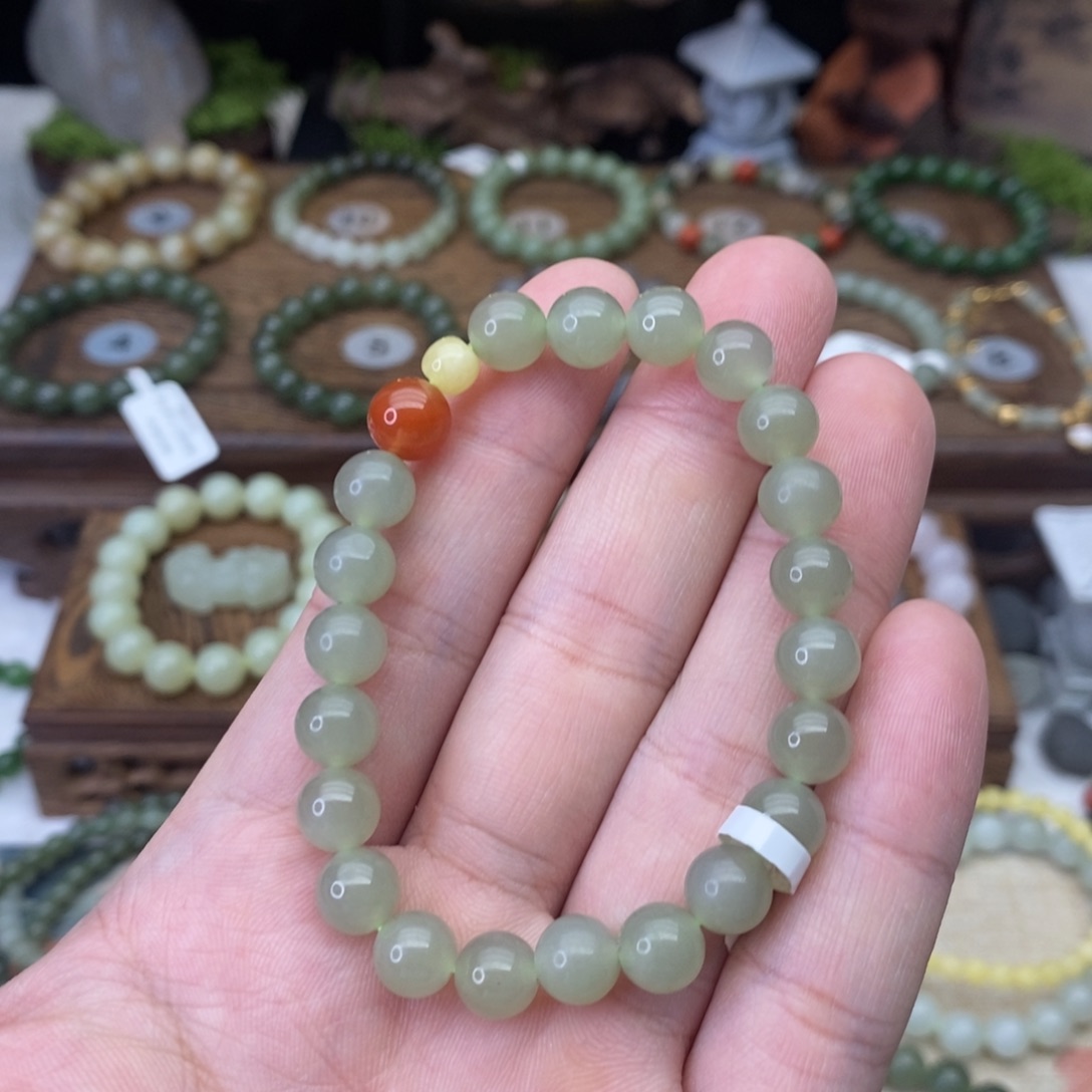 和田玉未镶嵌手链晴水卡8