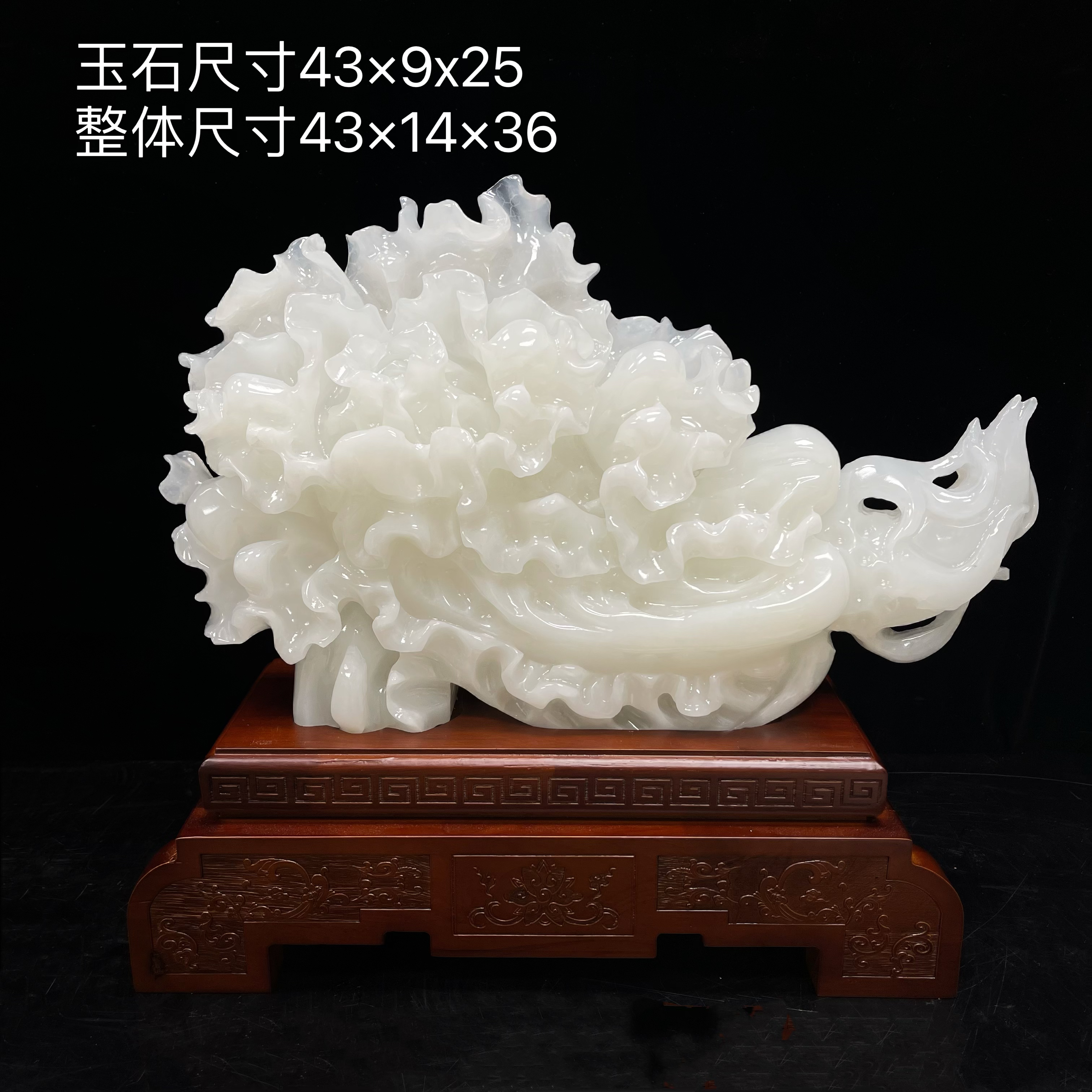 【43cm白菜】纯手工雕刻百财家居摆件送礼乔迁开业玄关办公中式装饰