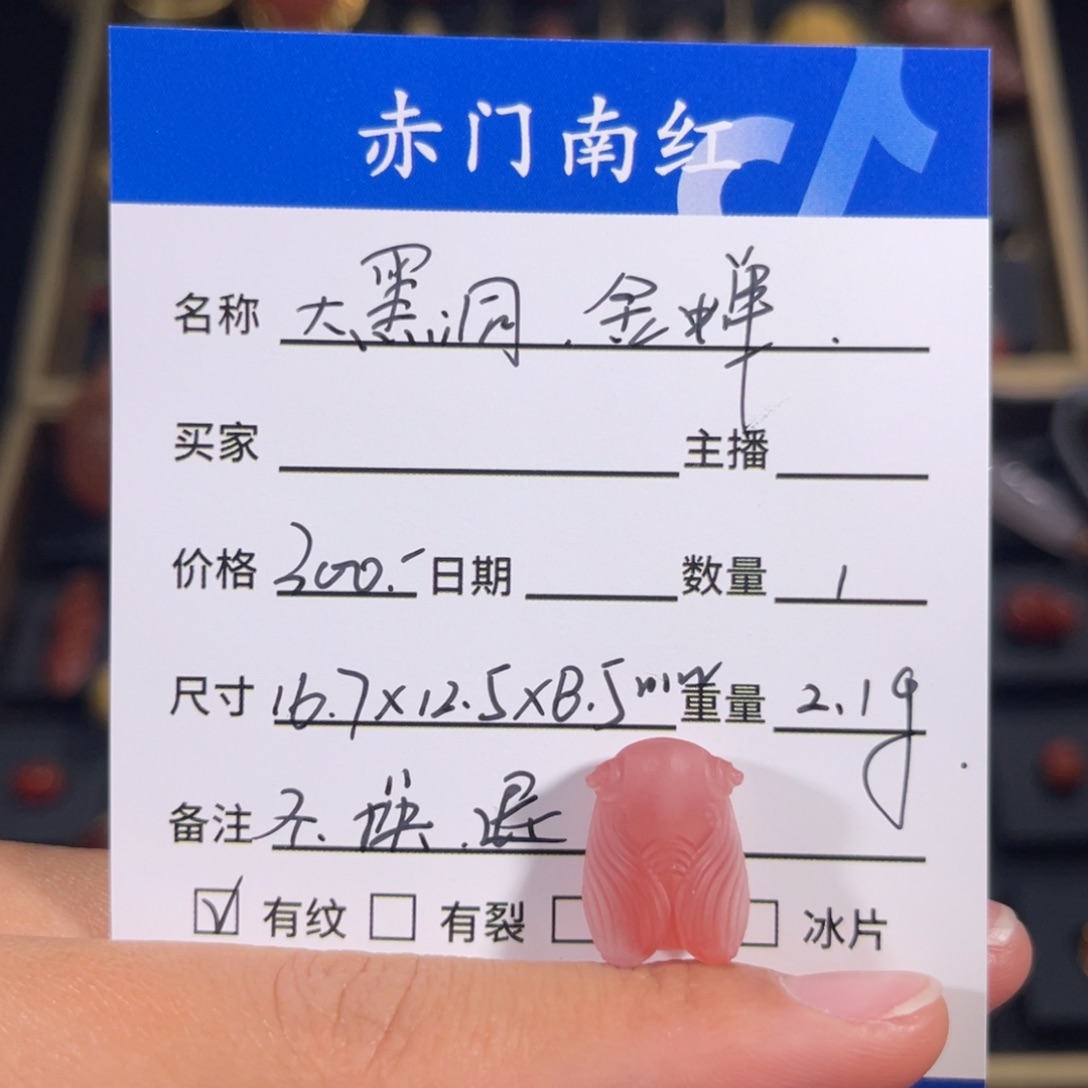 南红玛瑙大黑洞金蝉。不退不换未镶嵌