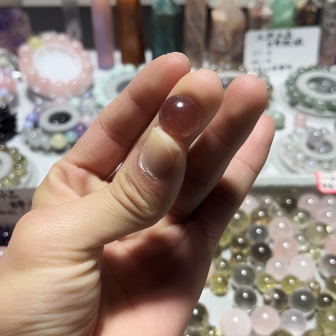 水晶未镶嵌珠宝半成品草莓晶13➕微瑕