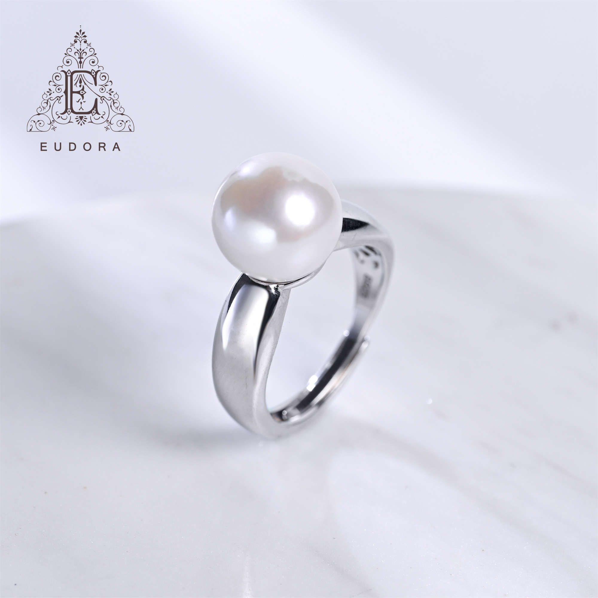 【尤朵拉珠宝甄选】爱迪生天然淡水珍珠11-12mm光板戒指简约