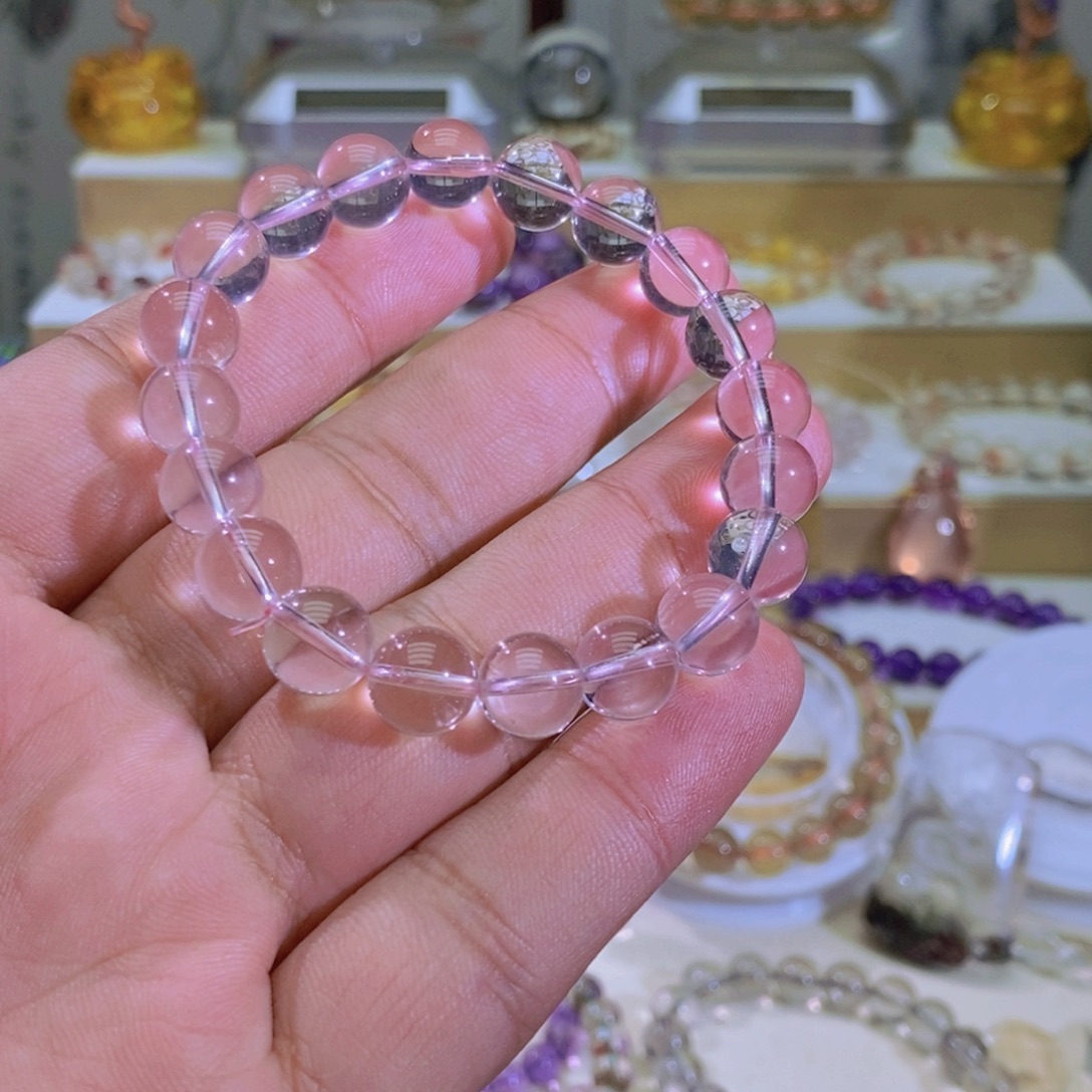 J***️未镶嵌手链水晶冰菊粉水晶手串