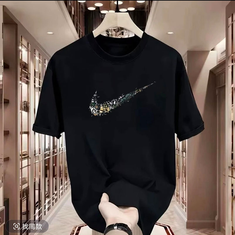 重磅新疆长绒棉短袖圆领云柔水光T打底衫男女纯棉T恤253