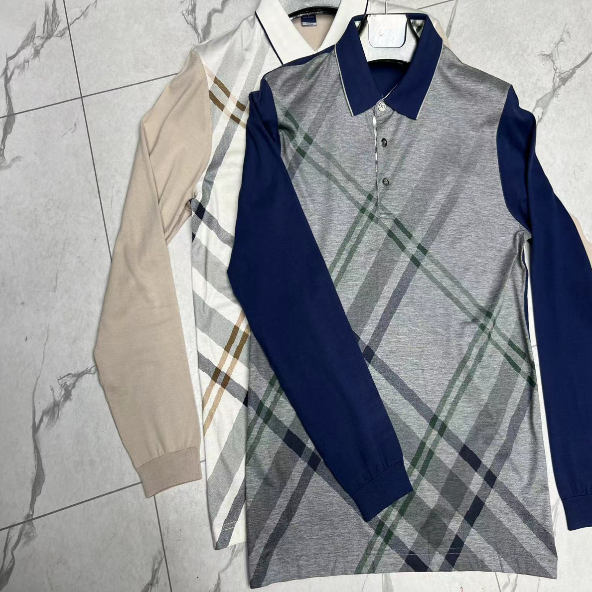 男士长袖翻领Polo衫N