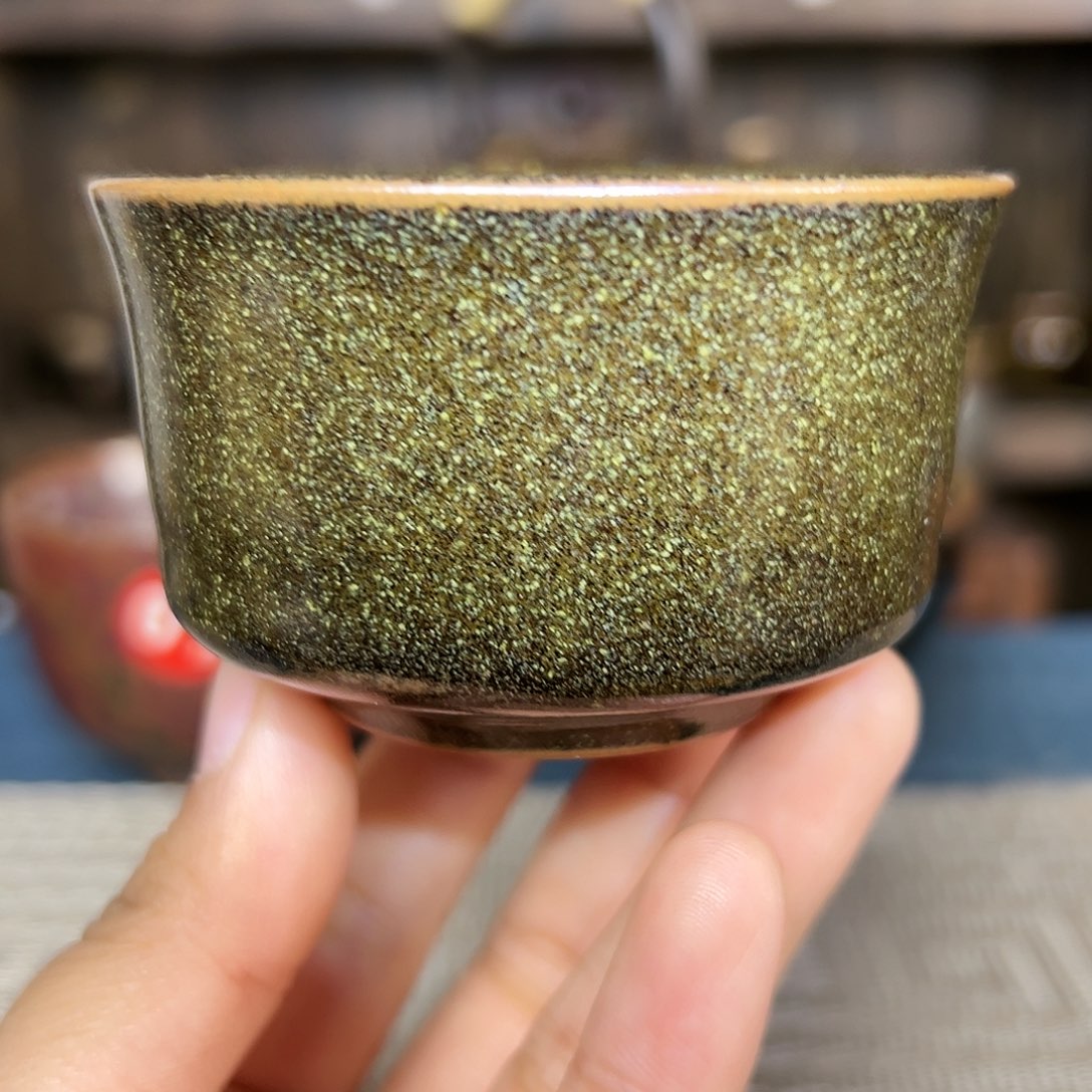 原矿釉茶叶末色马蹄杯
