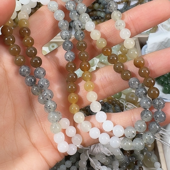 陌***开和田玉（糖玉）未镶嵌手链6mm拍2