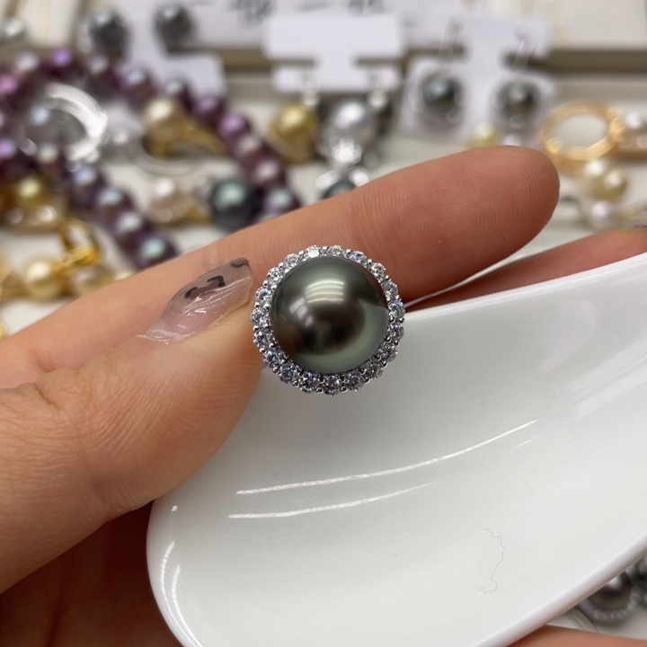 海水珍珠戒指银S925镶嵌