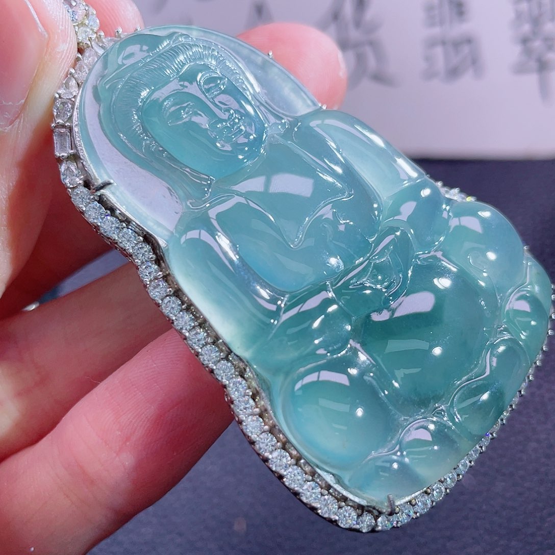 翡翠颈饰银S925镶嵌999999999