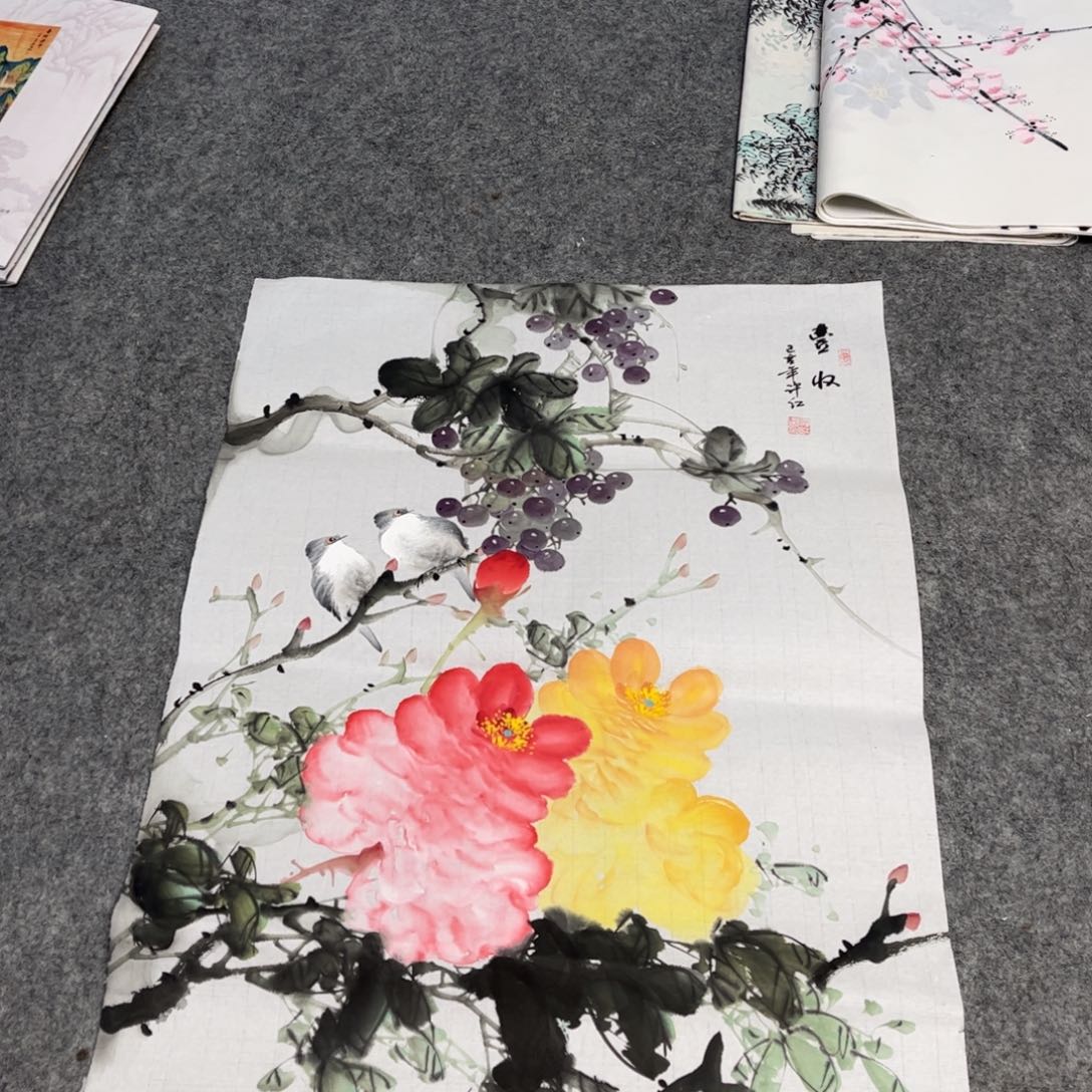 国画12.12纯手绘无边框作品