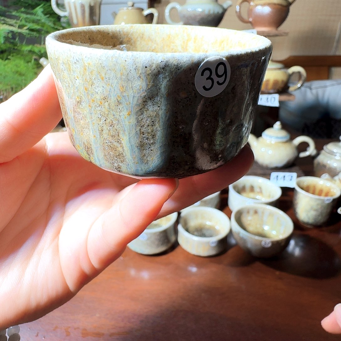 建水紫陶白泥柴烧杯